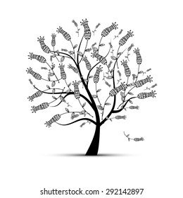 Art tree beautiful for your design. Vector illustration
