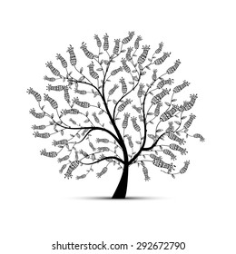 Art tree beautiful for your design. Vector illustration