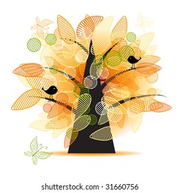 Art tree beautiful for your design