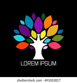 Art tree colorful for your design. Vector illustration