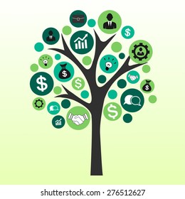 Art tree concept with business icons