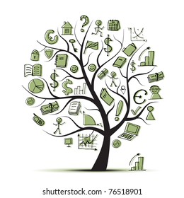 Art tree concept with business icons for your design