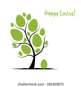 Art tree with easter eggs for your design