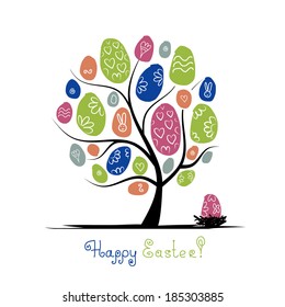 Art tree with easter eggs for your design