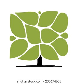 Art tree with frames, infographic concept, vector illustration