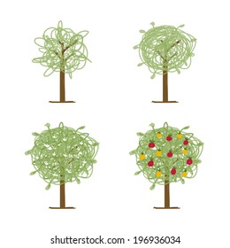 Art tree green for your design