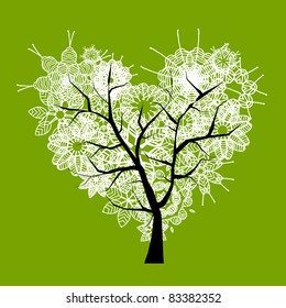 Art tree heart shape for your design