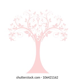 Art tree isolated on white background