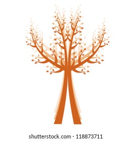 Árbol de arte aislado en fondo blanco
