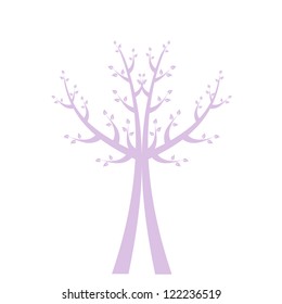 Árbol de arte aislado en fondo blanco