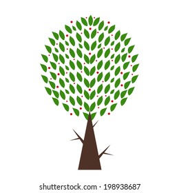 Art tree isolated on white background