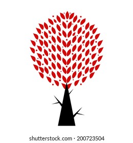 Art tree isolated on white background