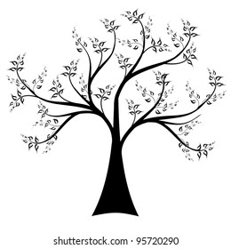 Art tree isolated on white background