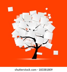 Art tree with papers for your text