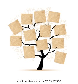 Art tree with papers for your text