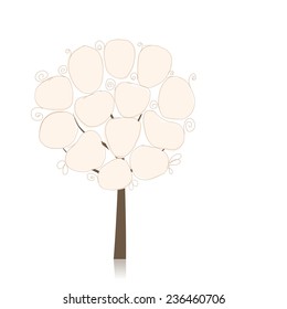 Art tree with papers for your text. Vector illustration