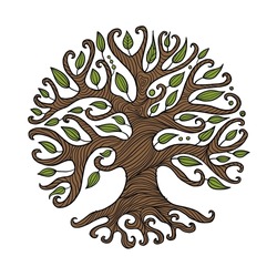 Art Tree With Roots For Your Design