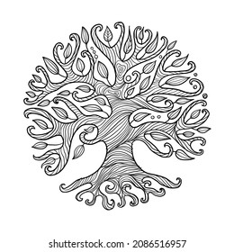 Art tree with roots for your design