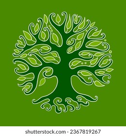 Art tree with roots for your design