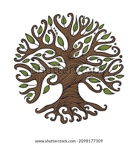Art tree with roots for your design