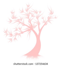 Silueta de árbol de arte aislada sobre fondo blanco