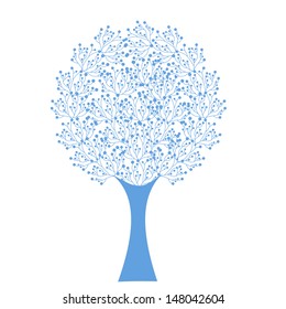 Art tree silhouette isolated on white background 