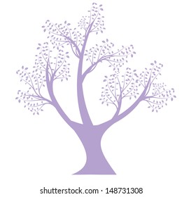 art tree silhouette isolated on white background 
