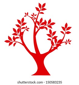 silueta de árbol de arte aislada en fondo blanco 