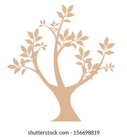 art tree silhouette isolated on white background 