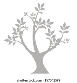 silueta de árbol de arte aislada en fondo blanco