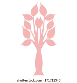 art tree silhouette isolated on white background