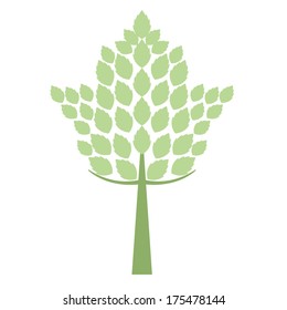 silueta de árbol de arte aislada en fondo blanco