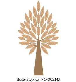 art tree silhouette isolated on white background