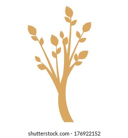 art tree silhouette isolated on white background