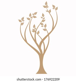 Silueta de árbol de arte aislada sobre fondo blanco 
