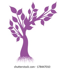 silueta de árbol de arte aislada en fondo blanco