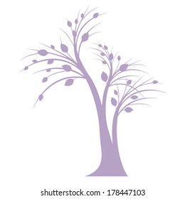 silueta de árbol de arte aislada en fondo blanco