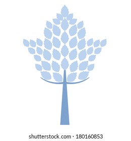 silueta de árbol de arte aislada en fondo blanco