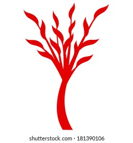 silueta de árbol de arte aislada en fondo blanco