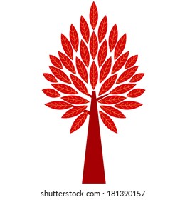 art tree silhouette isolated on white background