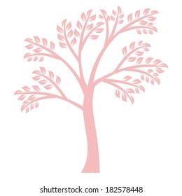 Art tree silhouette isolated on white background