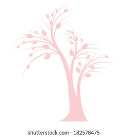 silueta de árbol de arte aislada en fondo blanco