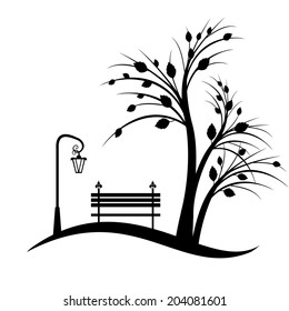silueta de árbol de arte aislada en fondo blanco