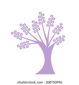 Silueta de árbol de arte aislada sobre fondo blanco
