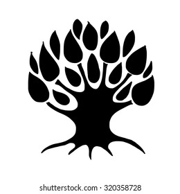 Art tree silhouette for your design. Vector illustration
