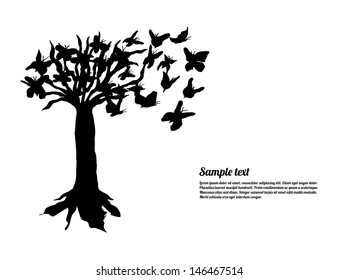 art tree with special butterflies for your website