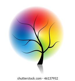 Art tree of spectral colors for your design