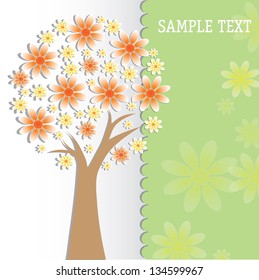 Art tree with spring flowers