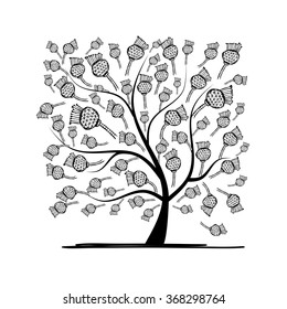 Art tree square for your design