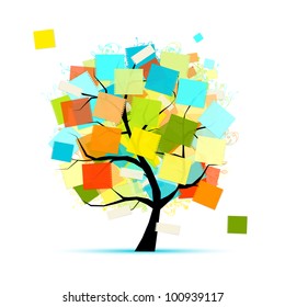 Art tree with stickers for your design